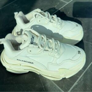 Balenciaga Cream and White Chunky Sneakers